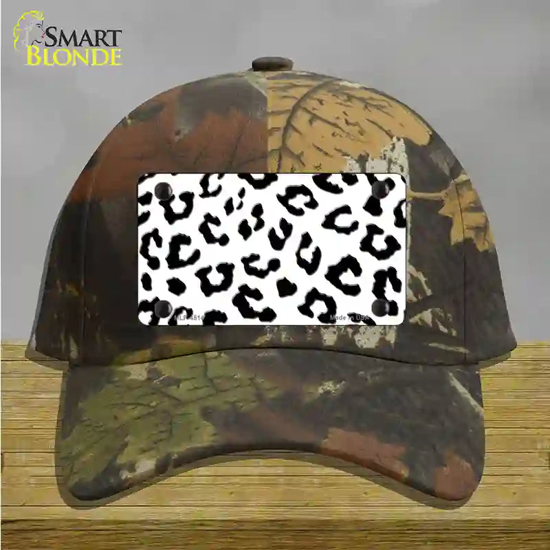 White Black Cheetah Novelty License Plate Hat Cotton / Camoflauge