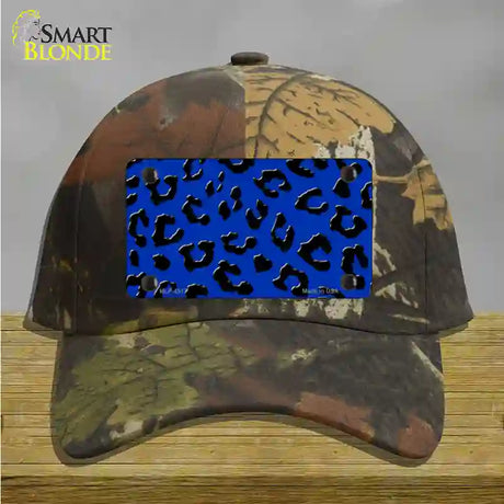 Blue Black Cheetah Novelty License Plate Hat Cotton / Camoflauge