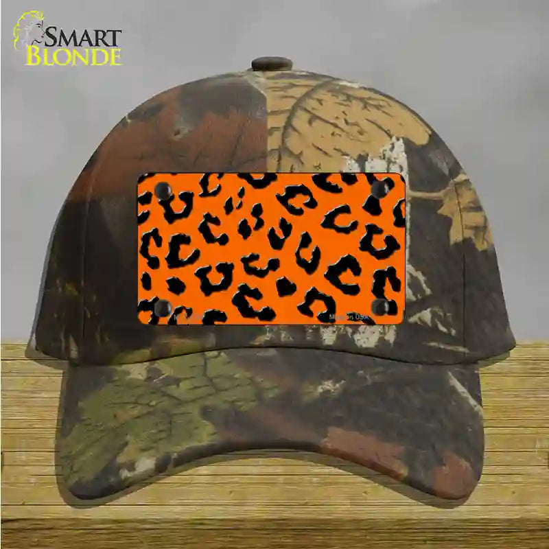 Orange Black Cheetah Novelty License Plate Hat Cotton / Camoflauge