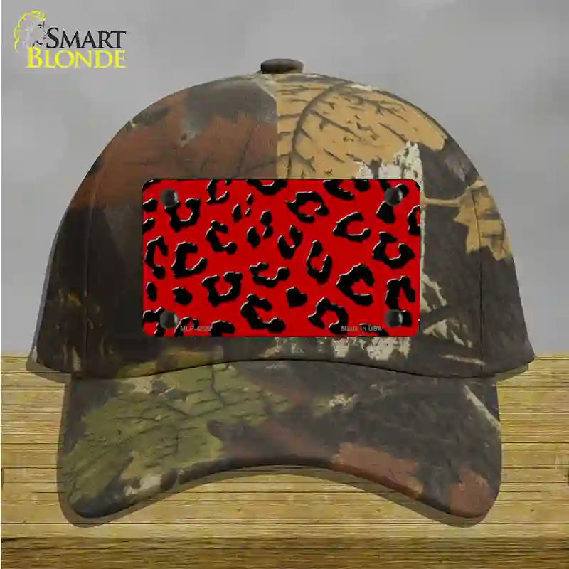 Red Black Cheetah Novelty License Plate Hat Cotton / Camoflauge