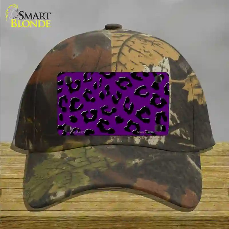 Purple Black Cheetah Novelty License Plate Hat Cotton / Camoflauge