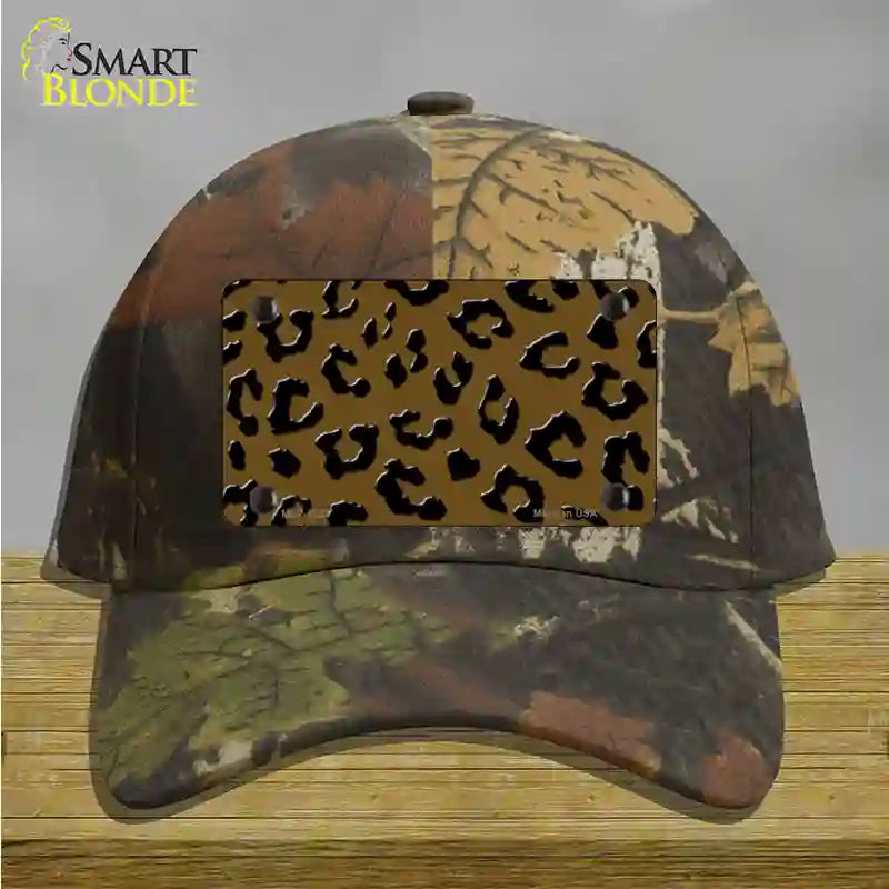 Brown Black Cheetah Novelty License Plate Hat Cotton / Camoflauge