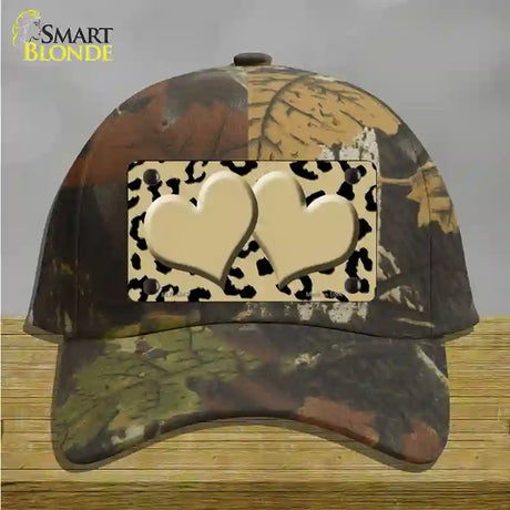 Gold Black Cheetah Gold Center Hearts Novelty License Plate Hat Cotton / Camoflauge