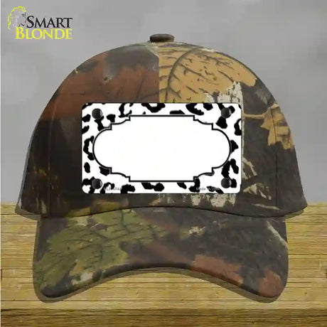 White Black Cheetah Scallop Novelty License Plate Hat Cotton / Camoflauge