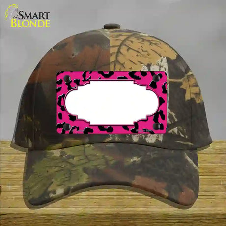 Pink Black Cheetah Scallop Novelty License Plate Hat Cotton / Camoflauge