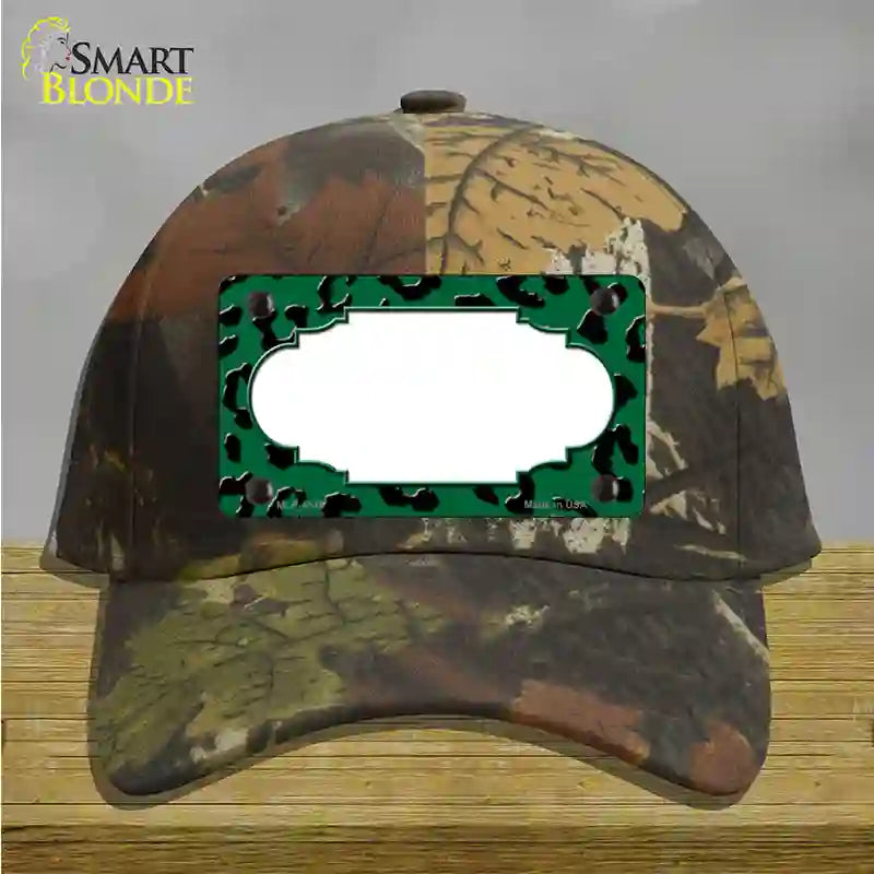 Green Black Cheetah Scallop Novelty License Plate Hat Cotton / Camoflauge