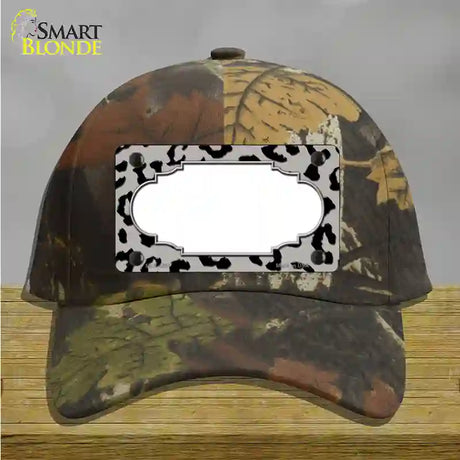 Grey Black Cheetah Scallop Novelty License Plate Hat Cotton / Camoflauge