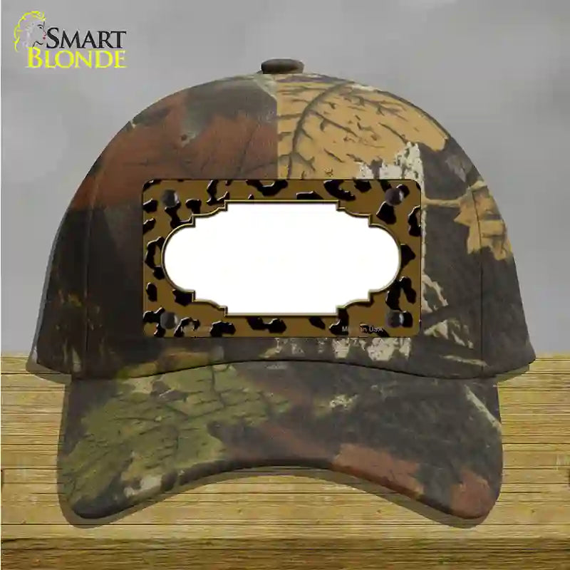 Brown Black Cheetah Scallop Novelty License Plate Hat Cotton / Camoflauge