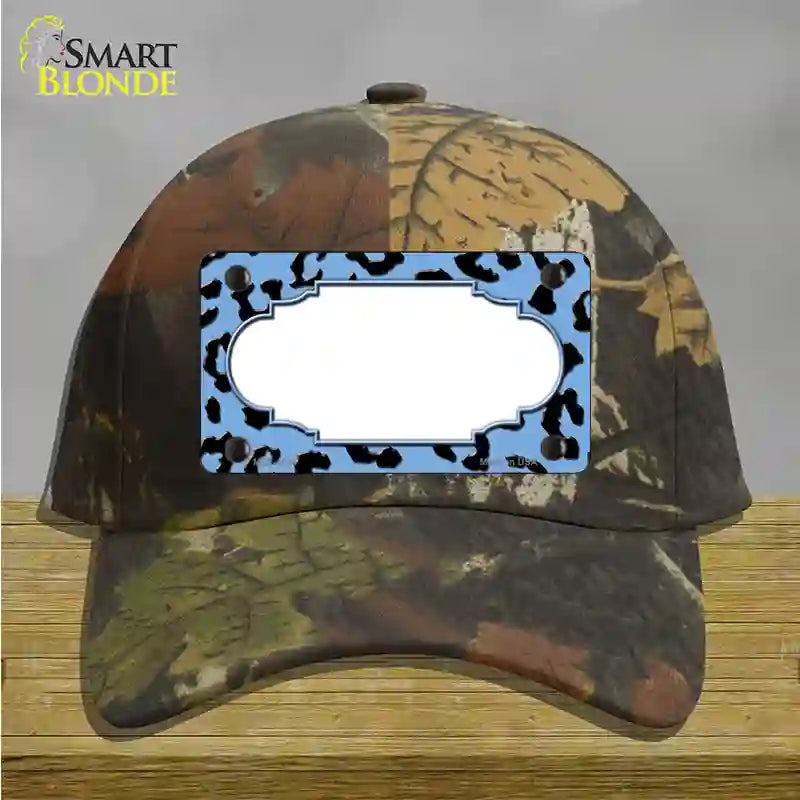 Light Blue Black Cheetah Scallop Novelty License Plate Hat Cotton / Camoflauge