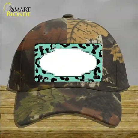 Mint Black Cheetah Scallop Novelty License Plate Hat Cotton / Camoflauge