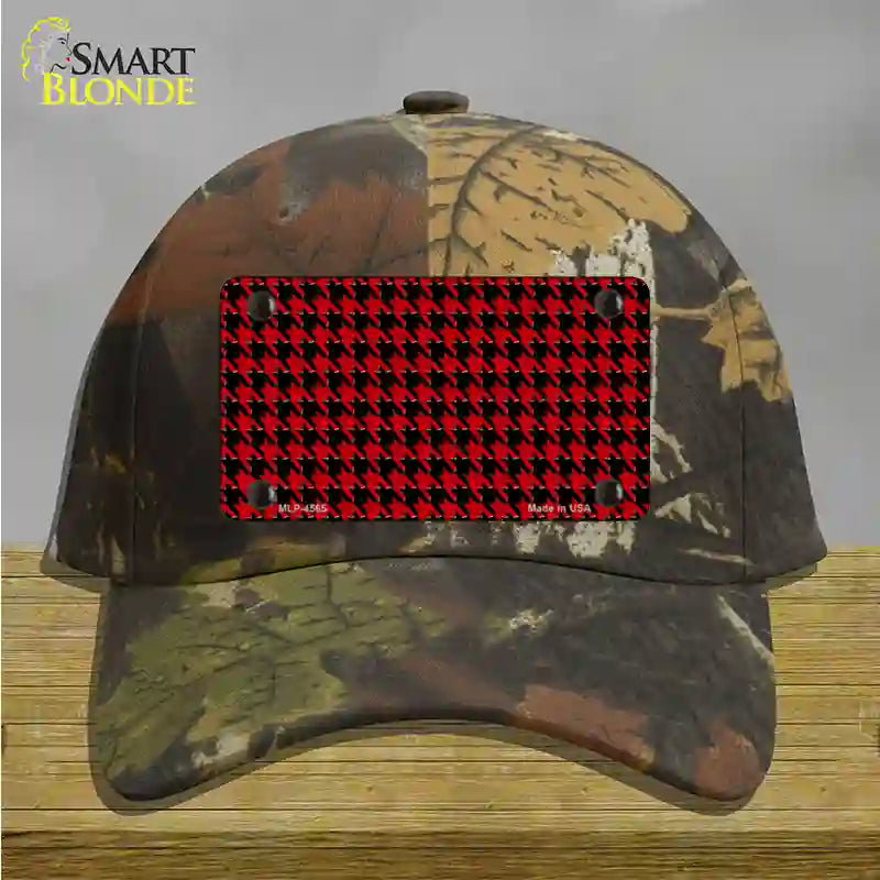 Red Black Houndstooth Novelty License Plate Hat Cotton / Camoflauge