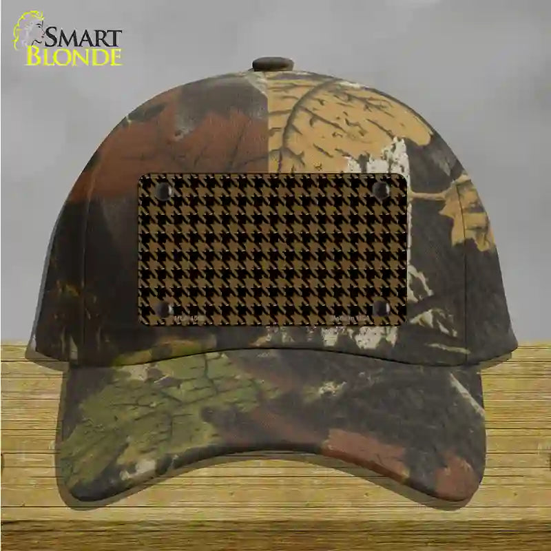 Brown Black Houndstooth Novelty License Plate Hat Cotton / Camoflauge