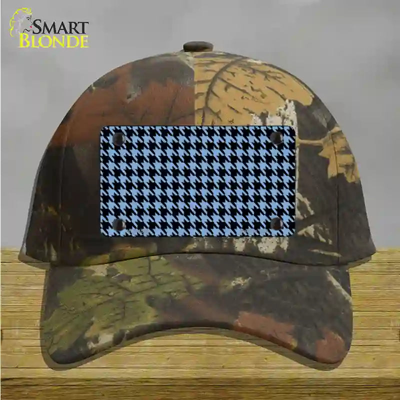 Light Blue Black Houndstooth Novelty License Plate Hat Cotton / Camoflauge