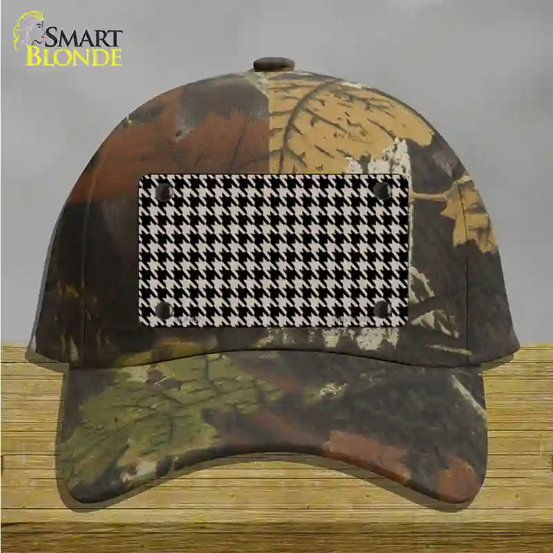 Tan Black Houndstooth Novelty License Plate Hat Cotton / Camoflauge