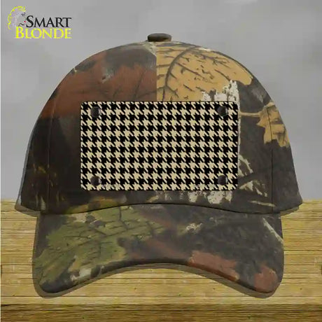 Gold Black Houndstooth Novelty License Plate Hat Cotton / Camoflauge