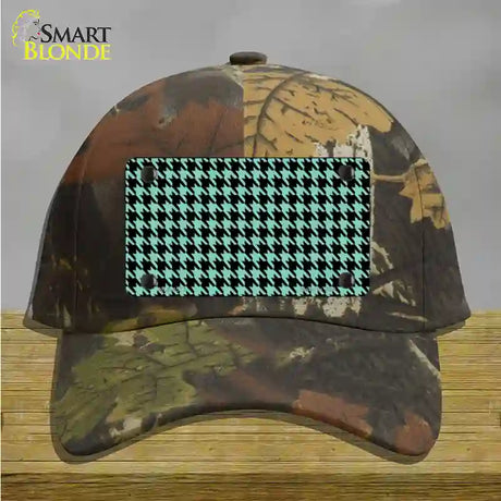 Mint Black Houndstooth Novelty License Plate Hat Cotton / Camoflauge