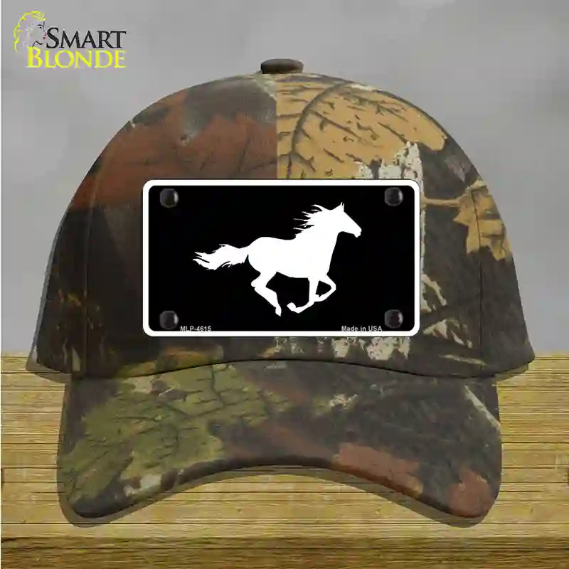 Running Horse Novelty License Plate Hat Cotton / Camoflauge