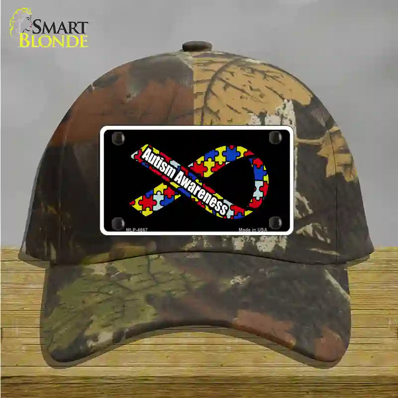 Autism Awareness Ribbon Novelty License Plate Hat Cotton / Camoflauge