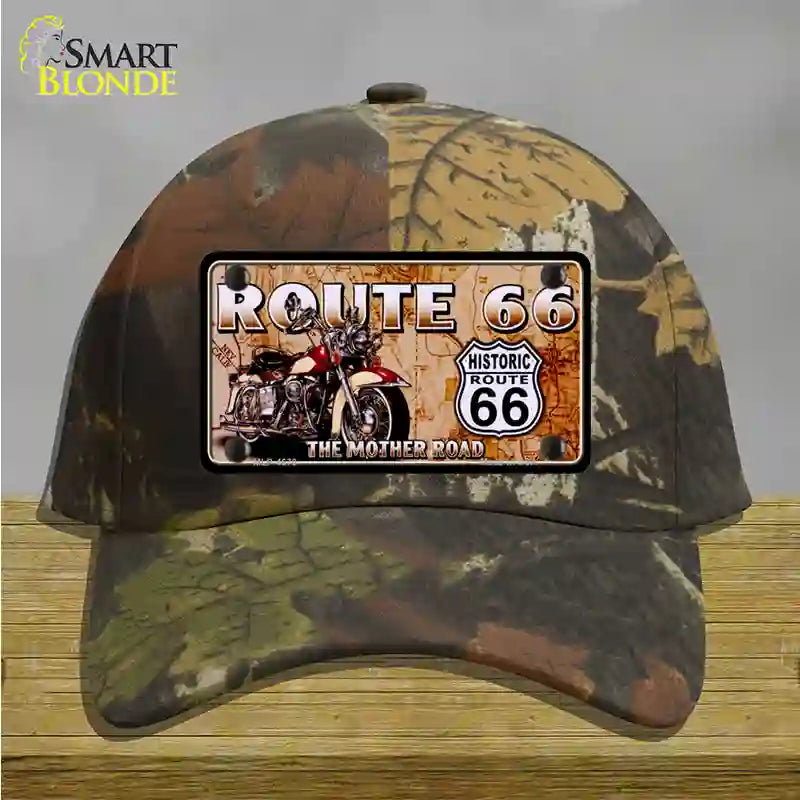 Route 66 Mother Road Motorcycle Novelty License Plate Hat Cotton / Camoflauge