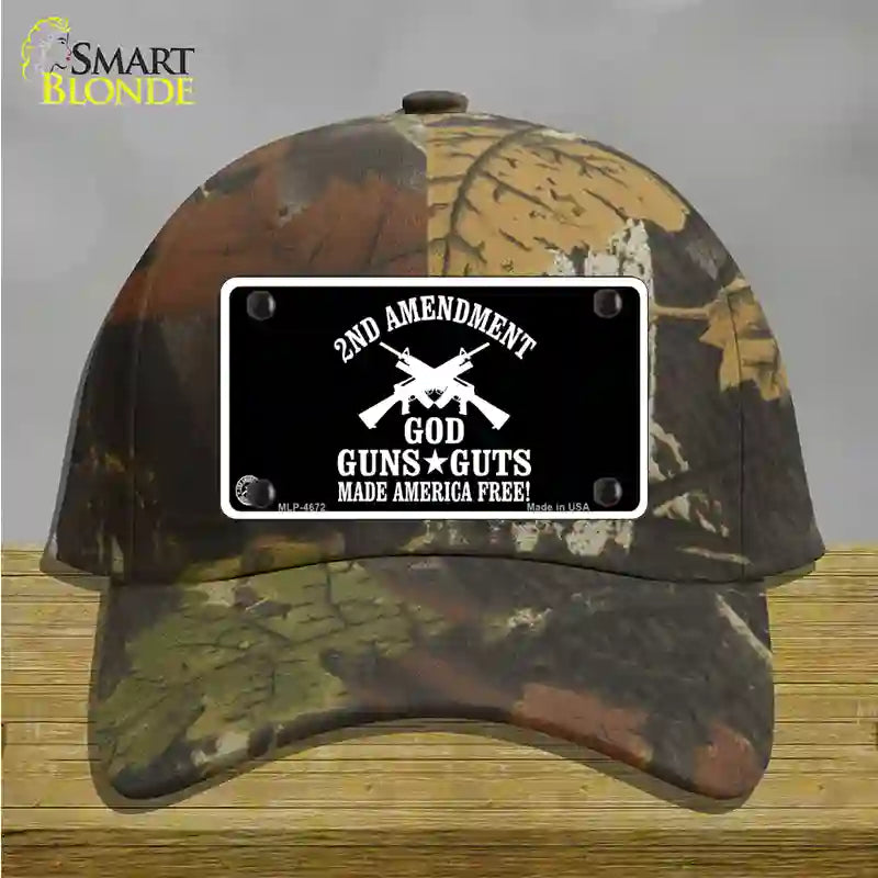 God, Guns, Guts Novelty License Plate Hat Cotton / Camoflauge