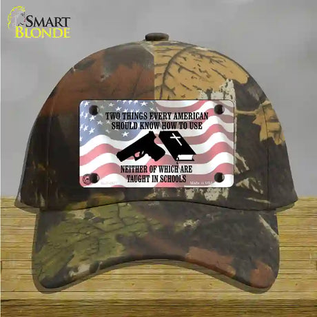 Every American Should Know Novelty License Plate Hat Cotton / Camoflauge