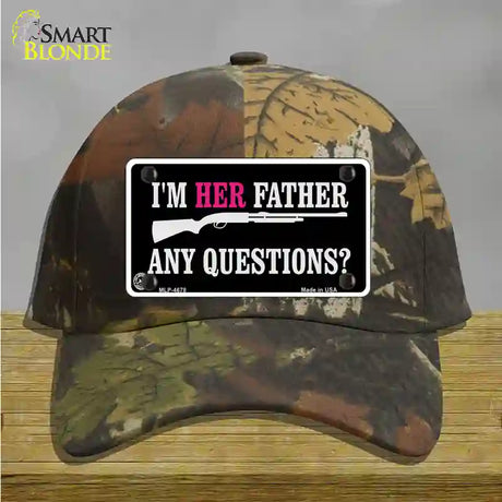 Im Her Father Novelty License Plate Hat Cotton / Camoflauge