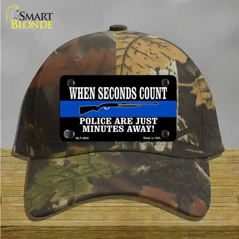 Police Are Just Minutes Away Novelty License Plate Hat Cotton / Camoflauge