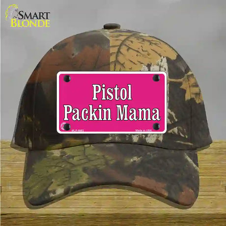 Pistol Packin Mama Novelty License Plate Hat Cotton / Camoflauge