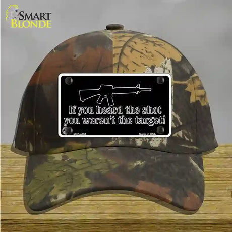 Heard The Shot Novelty License Plate Hat Cotton / Camoflauge