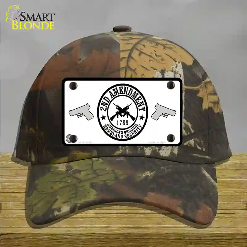 2nd Amendment Novelty License Plate Hat Cotton / Camoflauge