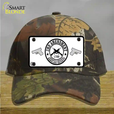 2nd Amendment Novelty License Plate Hat Cotton / Camoflauge