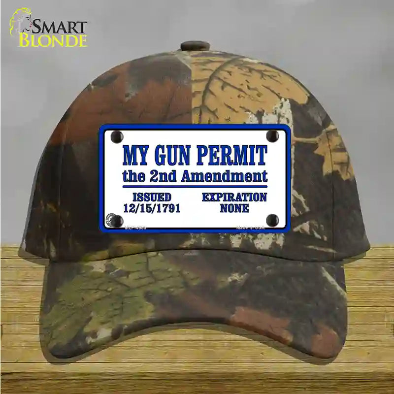 My Gun Permit Novelty License Plate Hat Cotton / Camoflauge