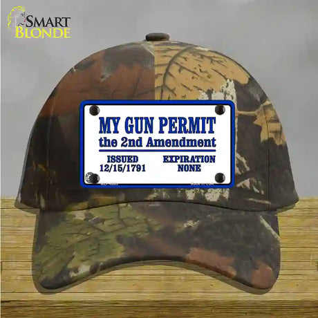 My Gun Permit Novelty License Plate Hat Cotton / Camoflauge