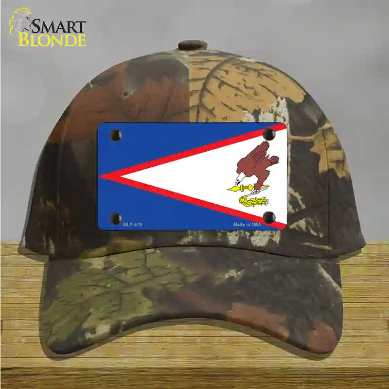 American Samoa Flag Novelty License Plate Hat Cotton / Camoflauge