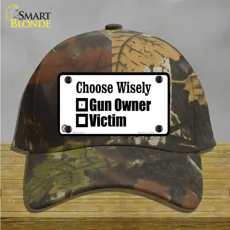 Choose Wisely Novelty License Plate Hat Cotton / Camoflauge