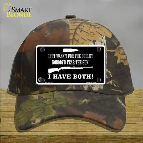 No Bullet No Gun Fear Novelty License Plate Hat Cotton / Camoflauge