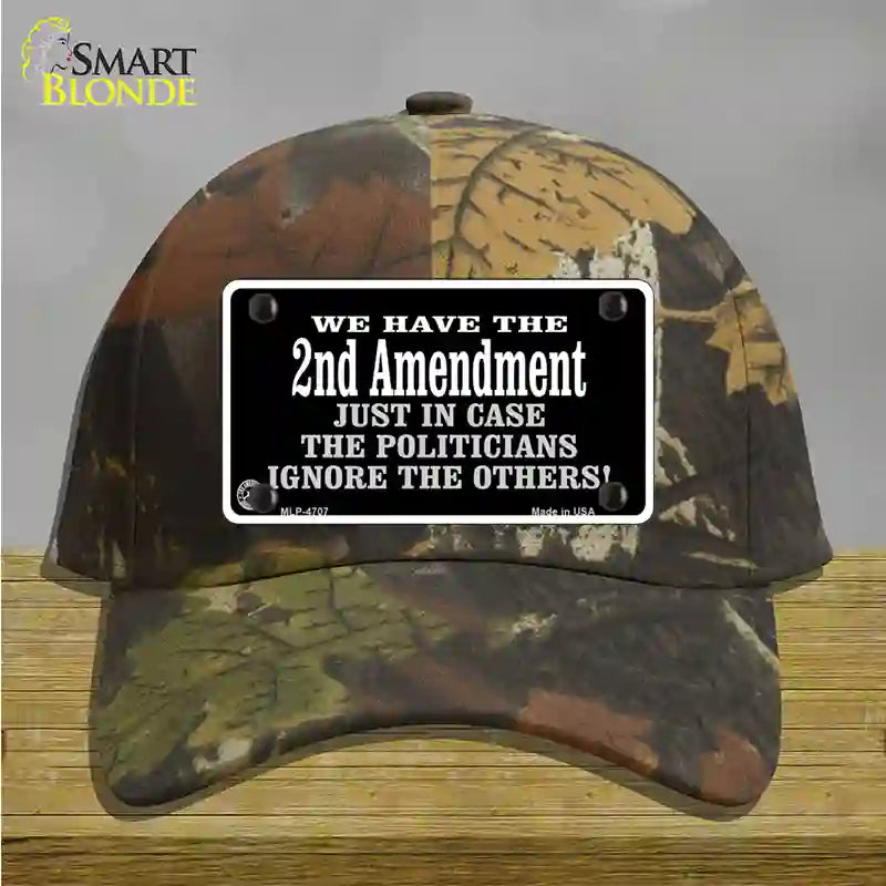 2nd Amendment In Case Politicians Ignore Novelty License Plate Hat Cotton / Camoflauge