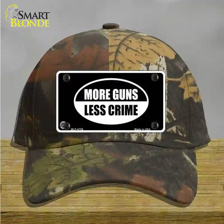 More Guns Less Crime Novelty License Plate Hat Cotton / Camoflauge