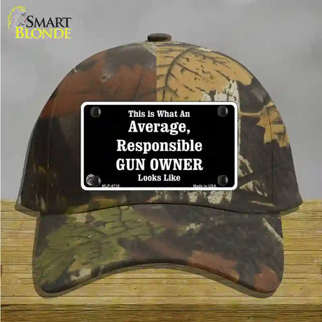 Average Gun Owner Novelty License Plate Hat Cotton / Camoflauge