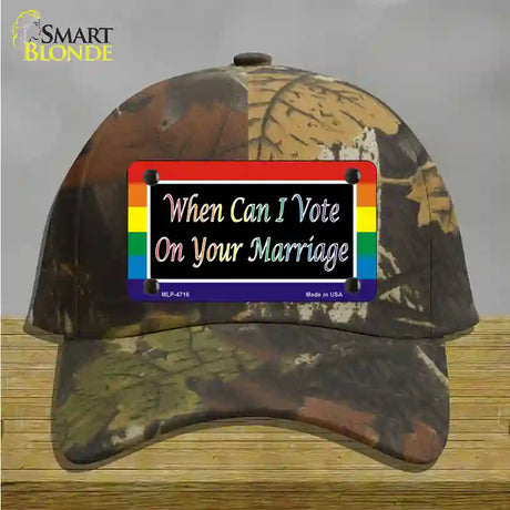 When Can I Vote Novelty License Plate Hat Cotton / Camoflauge