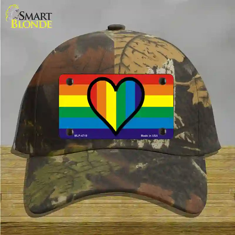 Rainbow Heart Novelty License Plate Hat Cotton / Camoflauge