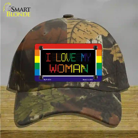 I Love My Woman Novelty License Plate Hat Cotton / Camoflauge