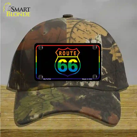 Route 66 Rainbow Flag Novelty License Plate Hat Cotton / Camoflauge