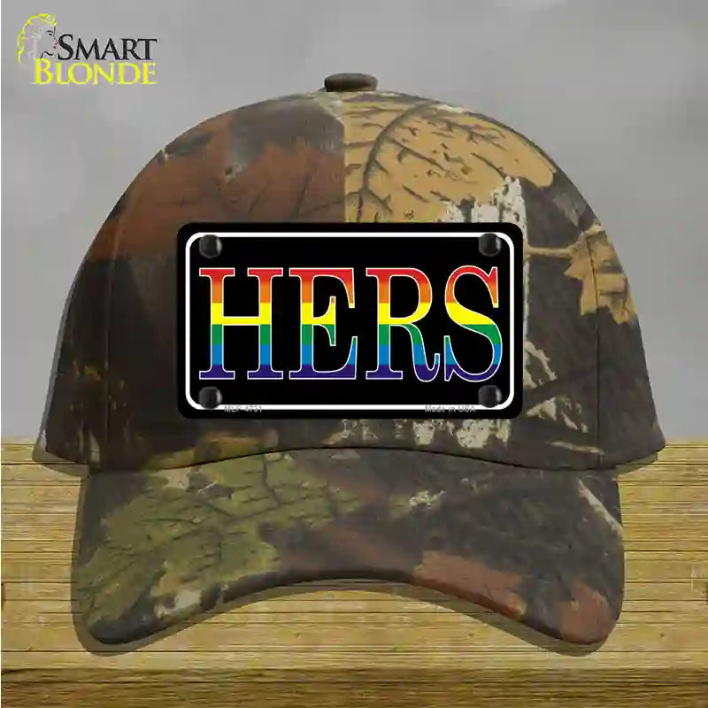 Hers Rainbow Novelty License Plate Hat Cotton / Camoflauge