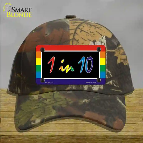 1 In 10 Novelty License Plate Hat Cotton / Camoflauge