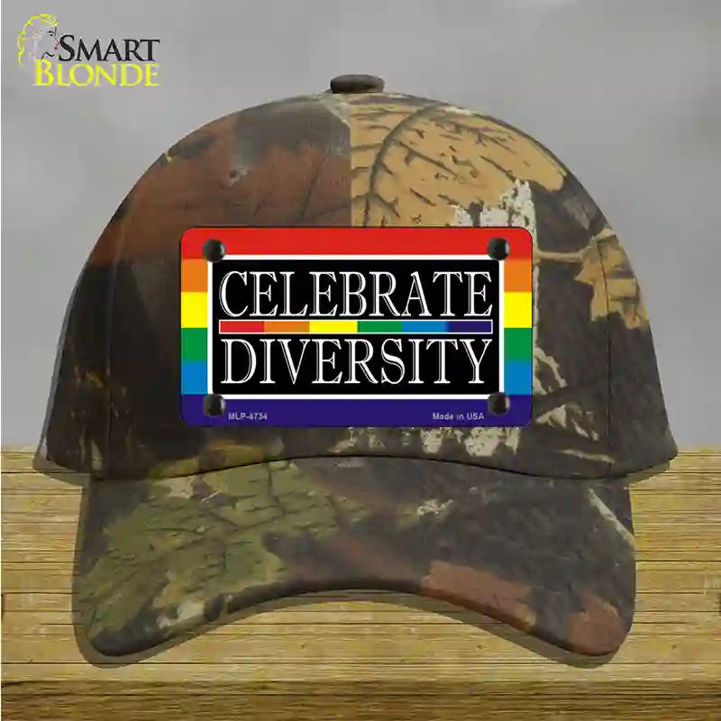 Celebrate Diversity Novelty License Plate Hat Cotton / Camoflauge