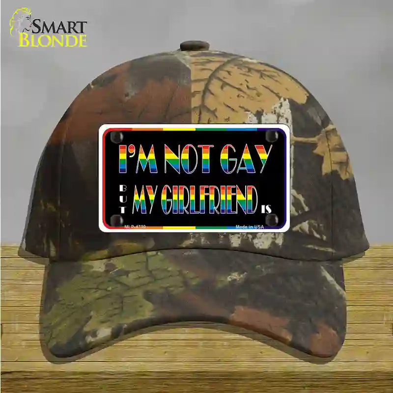 Im Not Gay But My Girlfriend Is Novelty License Plate Hat Cotton / Camoflauge