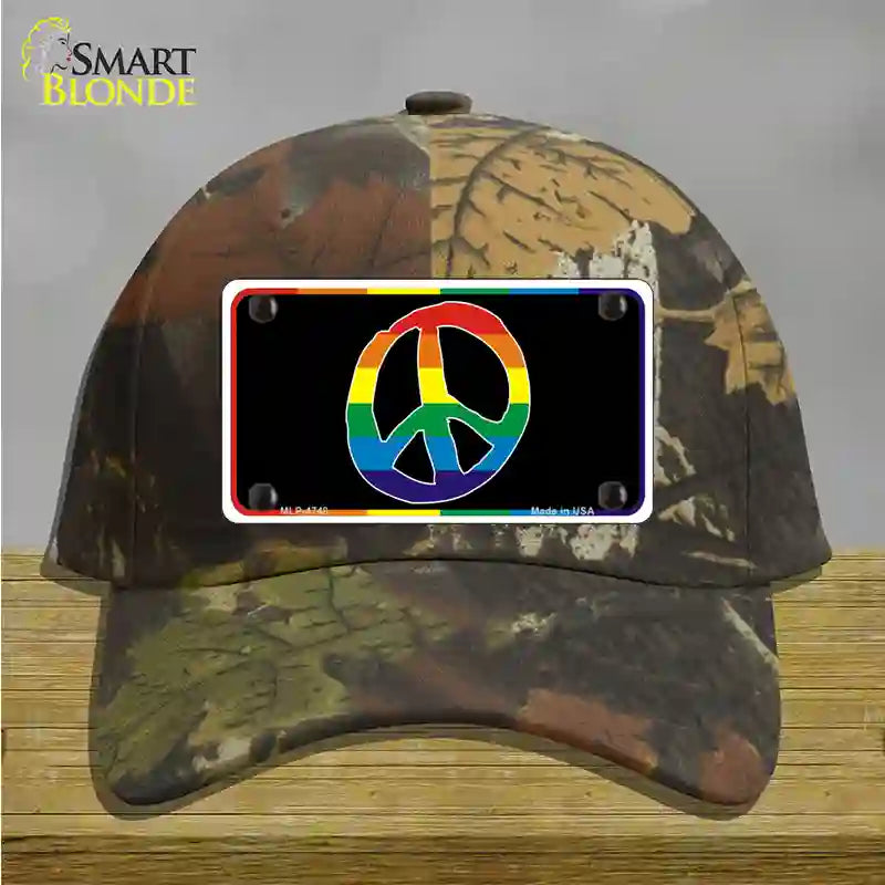 Peace Sign Novelty License Plate Hat Cotton / Camoflauge