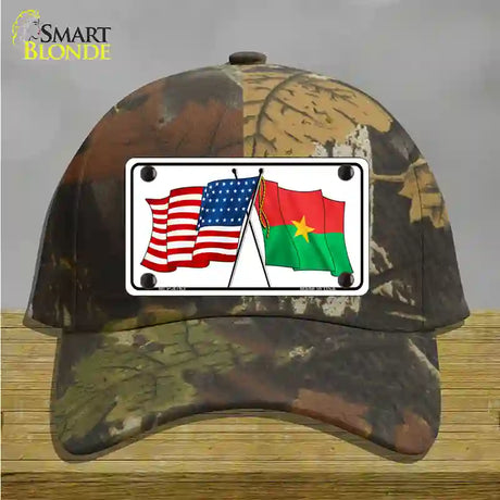 United States Burkina Faso Crossed Flags Novelty License Plate Hat Sign Cotton / Camoflauge