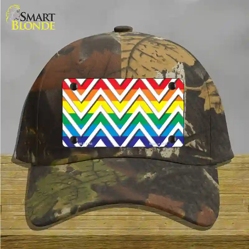 Rainbow White Chevron Novelty License Plate Hat Cotton / Camoflauge